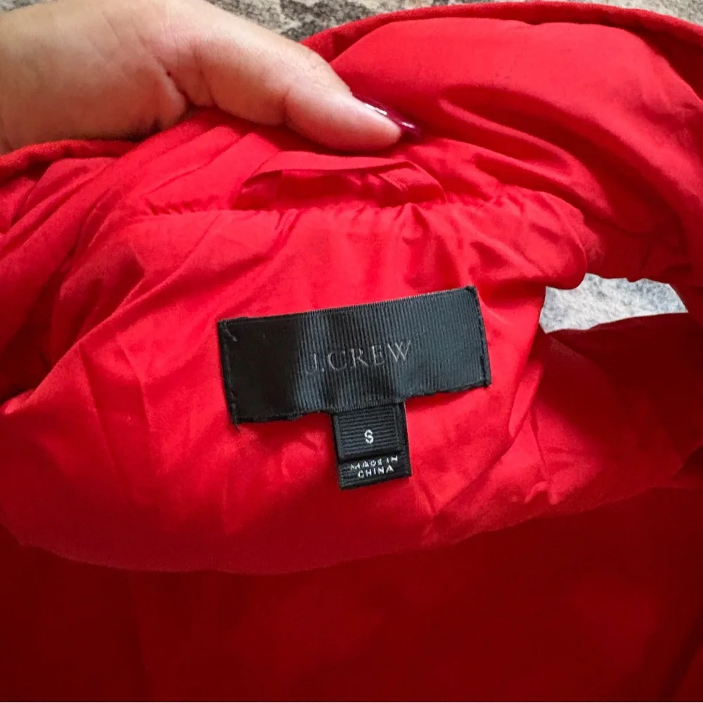 J. Crew quilted down vest in red ♥️ - Picture 4 of 6